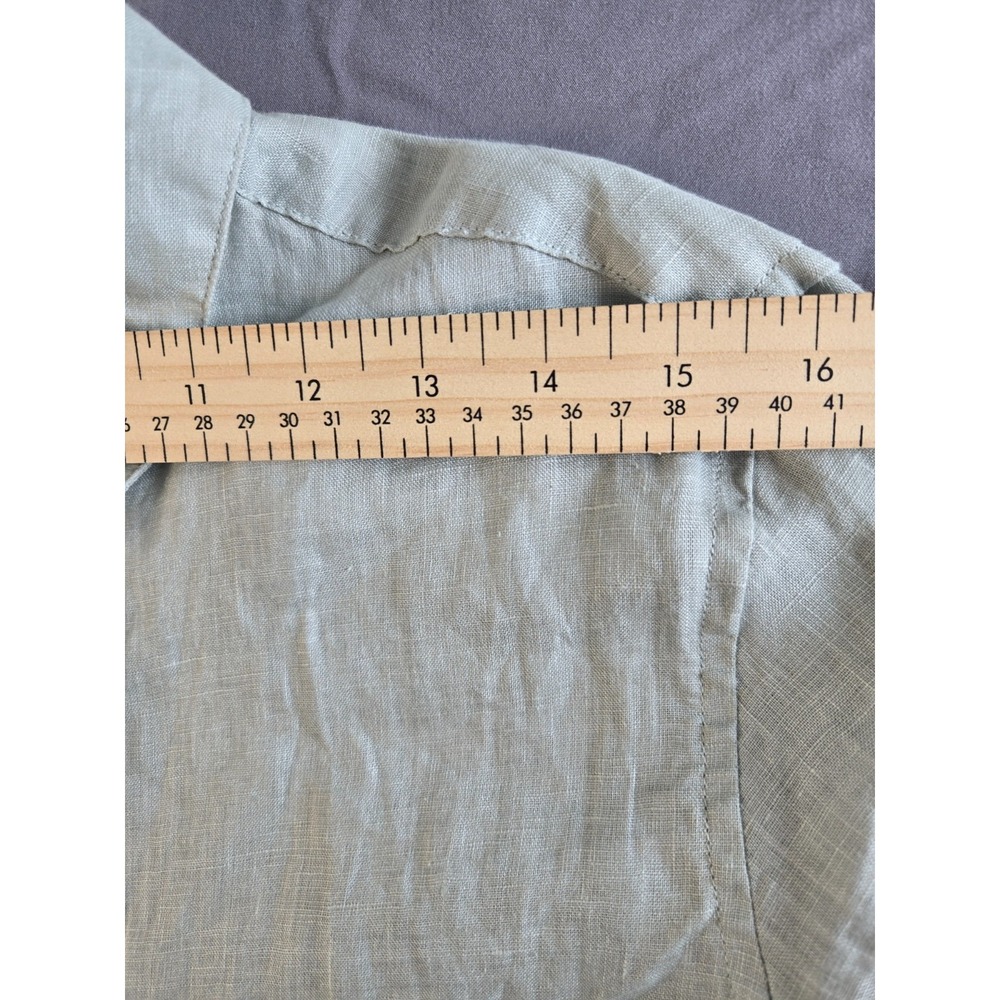 Muji Mint Green Shirt Layering Linen Minimalist Quiet Luxury Old Money Size M - Picture 13 of 16